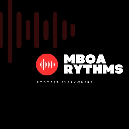 Black and Red Modern Simple Initial AM Name Record Studio Logo — image 1