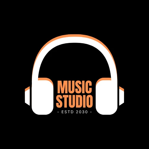 Black and Red Modern Simple Initial AM Name Record Studio Logo — image 2