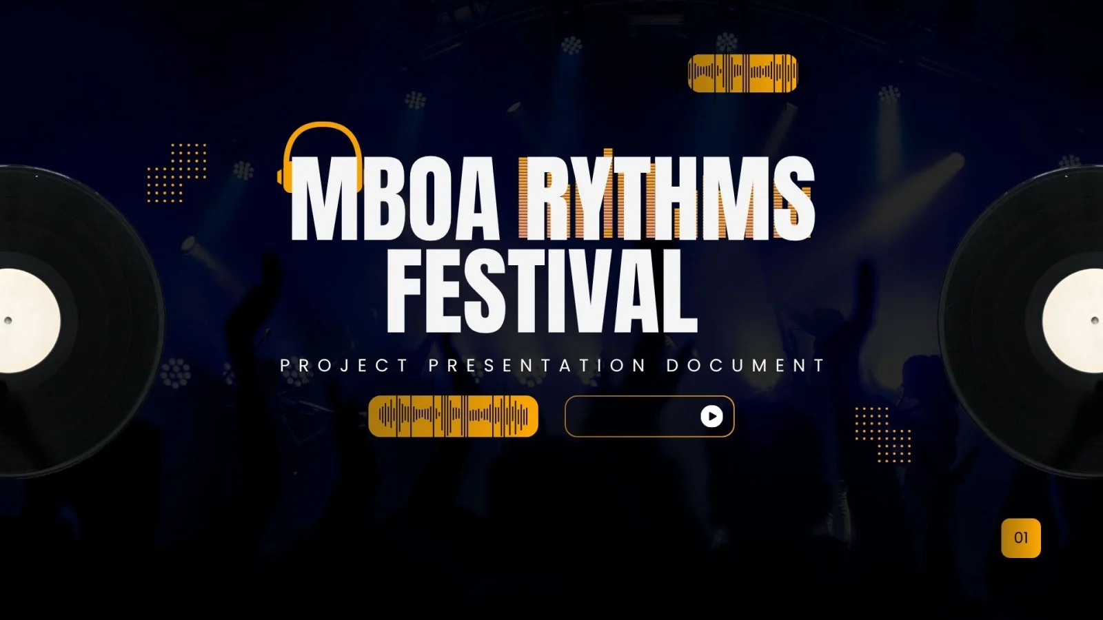 Black and Yellow Bold Modern Music Presentation