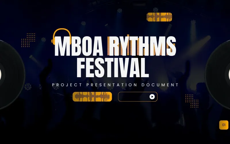 Black and Yellow Bold Modern Music Presentation