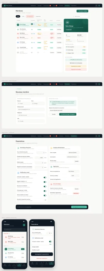 mvic money — Digital Tontine Management App Prototype