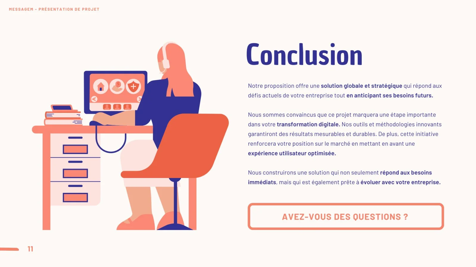Présentation Professionnelle Simple Moderne Illustrative Bleu — image 3